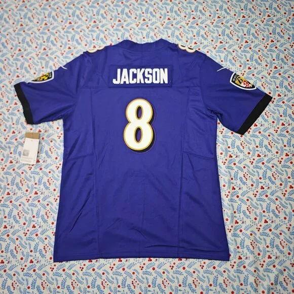 Nike On Field Baltimore Ravens Lamar Jackson Purple Jersey No. 8